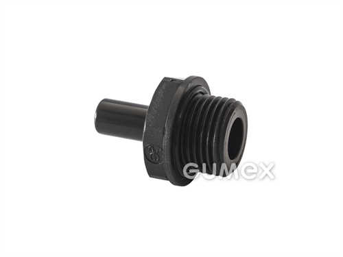 Nástrčné hrdlo JOHN GUEST, vnější průměr hrdla 4mm, vnější závit BSP 1/8", acetal kopolymer, černá